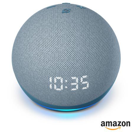 Echo Dot (4ª geração) Smart Speaker Amazon com Relógio e Alexa Azul e Branca
