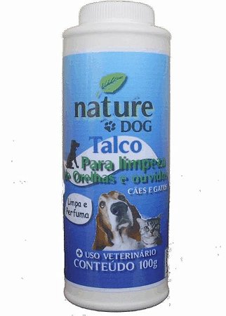 TALCO LIMPA OUVIDOS  PARA CÃES E GATOS NATURE DOG - 100G