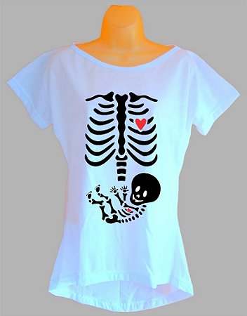 Camiseta Para Grávida e Gestante Radiografia Esqueleto