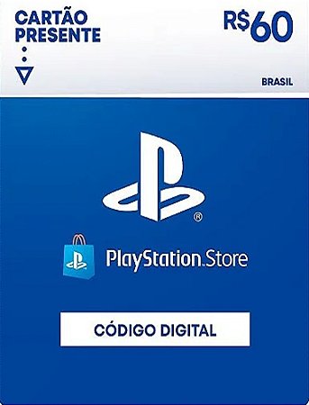 R$60 PlayStation Store / PSN - Cartão Presente Digital [Exclusivo Brasil]