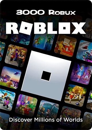 Cartão Roblox - 3000 Robux Código Digital - GSGames - Sua Loja de Jogos  Online