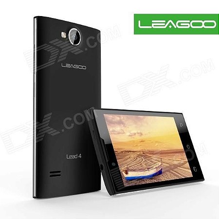 LEAGOO Lead4 Dual Core Android WCDMA 4,2 Bar telefone w / 4.0" WVGA, 4GB de ROM, Wi-Fi, GPS, OTA - preto