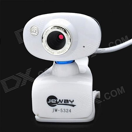 Clip-on JEWAY JW-5324 8.0MP HD Digital USB PC / Laptop Webcam w / Microfone - branco + azul