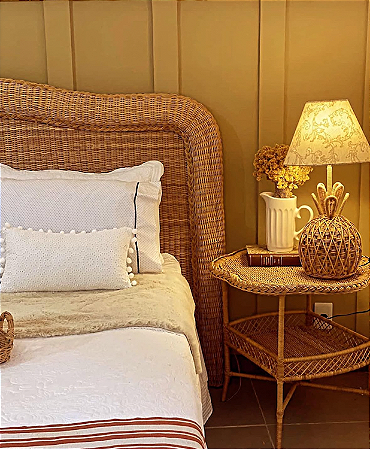 Cabeceira de cama king em junco