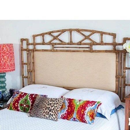 Cabeceira de Cama Queen em bambu e palha de Buriti