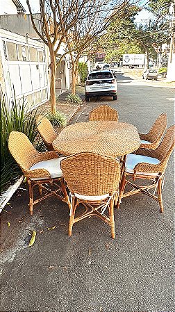 Mesa de jantar oval em junco 1,50 m