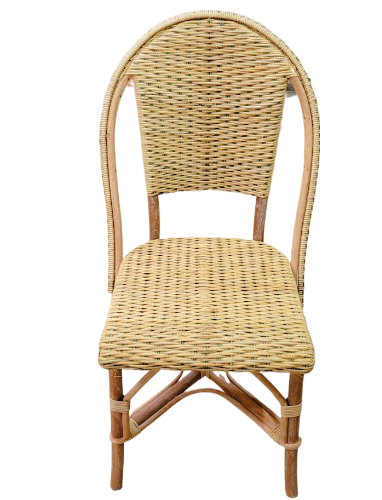 Cadeira Francesa  em junco natural e junco natural tingindo