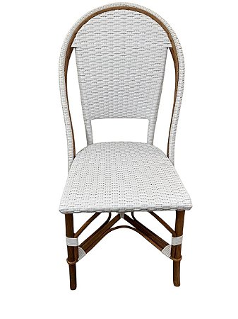 Cadeira bistrô em apui natural e junco sintetico branco