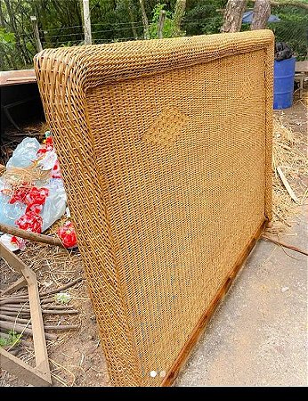 Cabeceira de cama king de junco