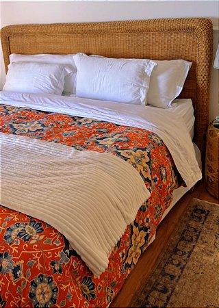 Cabeceira de cama king de junco