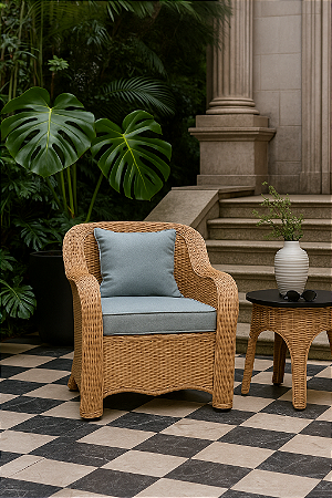 Poltrona de junco/rattan natural