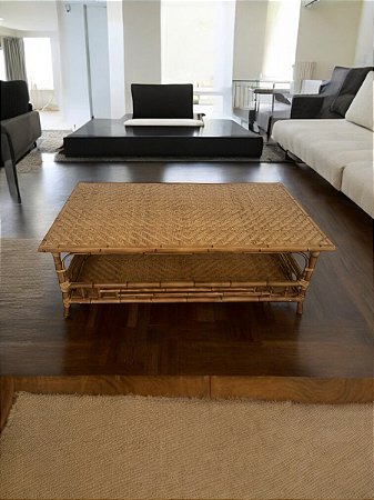 Mesa de Centro de  bambu e junco natural