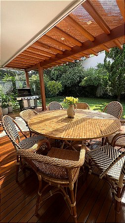 Mesa dobrável em bambu D:1,50m