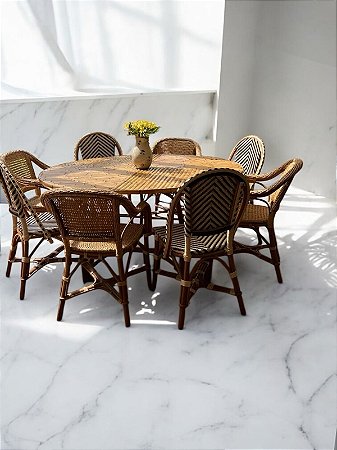 Mesa dobrável em bambu D:1,50m