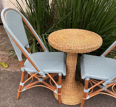 Mesa Bistrô Veneza em junco natural