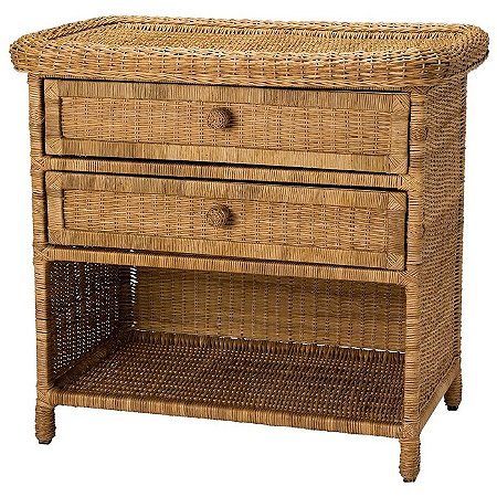 Mesa de cabeceira de junco natural 70x45x70h