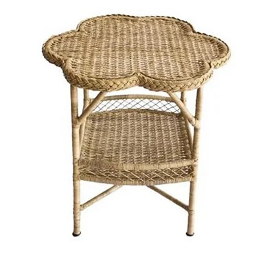 Mesa flor de cabeceira em rattan natural