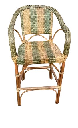 Banqueta bistro de junco natural colorido