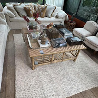 Mesa de centro China em bambu e junco natural 1,40 M