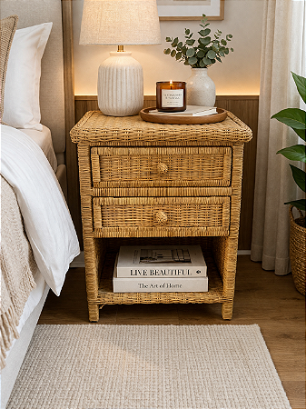 Mesa de cabeceira M em junco natural