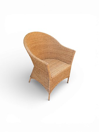 Poltrona em junco natural compacta