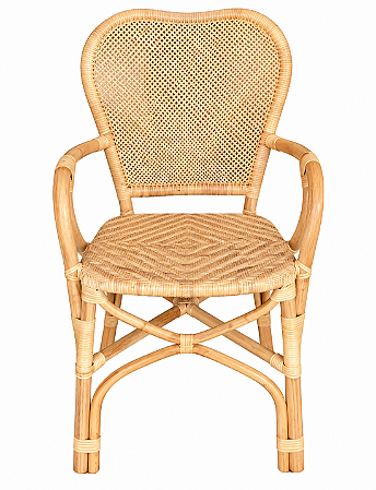 Cadeira Nusa com braço em rattan natural