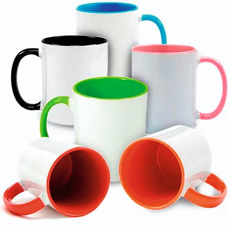 Caneca Alça e Interior Colorido
