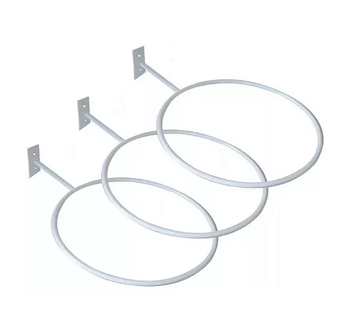 SUPORTE INDIVIDUAL PARA BOLA SUIÇA (PILATES) P/ PAREDE - BRANCO