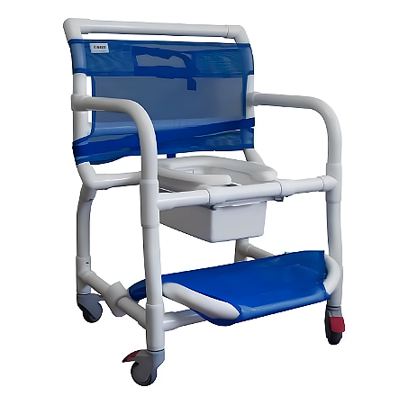 LOCAÇÃO – CADEIRA DE BANHO REFORÇADA, INDICADA PARA PACIENTES DE ATÉ 180 KG, COM BRAÇOS ESCAMOTEÁVEIS.