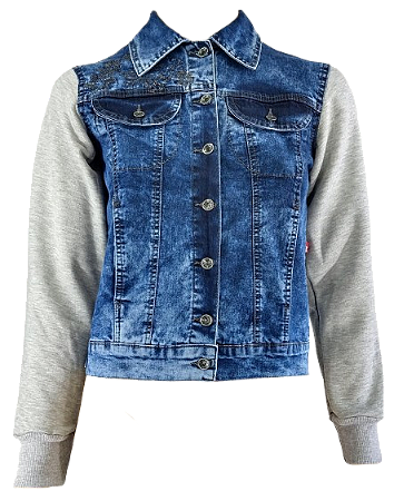 6524 JAQUETA JEANS LYC DONNA BORDADA - MANGA MOLETON