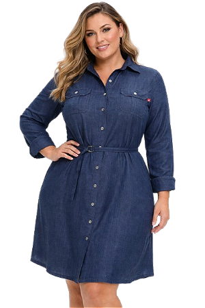 3403 VESTIDO MILITAR TENCEL JEANS
