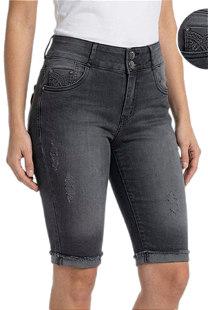 88148 TF CICLISTA JEANS LYC BELLATRIX BLACK - AMACIADO +Used