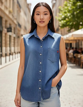 6807 Camisete Sem Manga Posh - Amaciado +