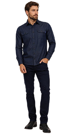 3802 CAMISA MASC M/LONGA RIVER - AMACIADO