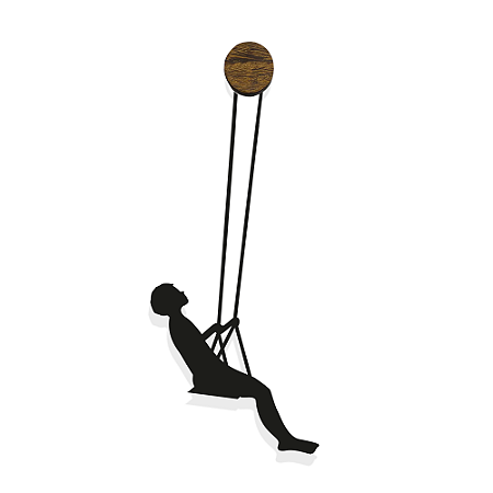 Escultura de Parede Menino no Balanço