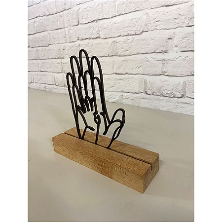 Escultura de Mesa Mãos Família
