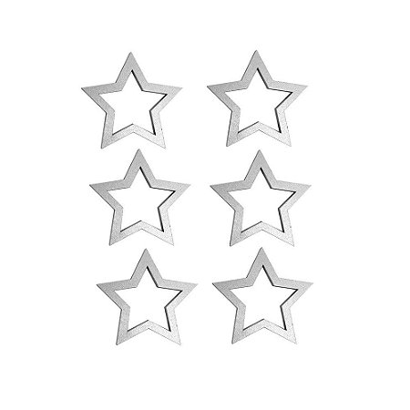 Estrela Prata Porta Guardanapo cj 6