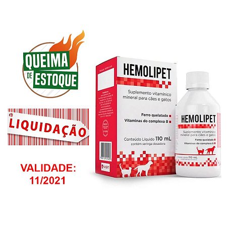 Hemolipet 110ml - Avert (VAL: 11/21) Liquidação