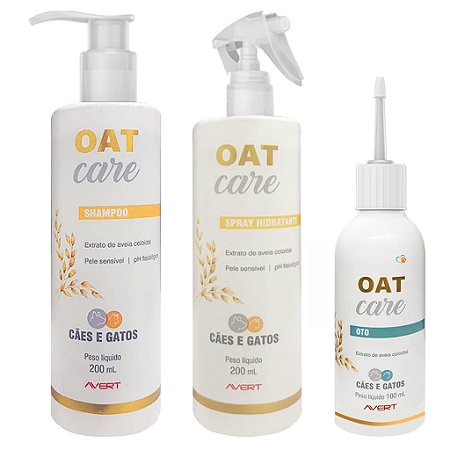 Kit Oat Care Shampoo + Hidratante + Higienizador - Avert