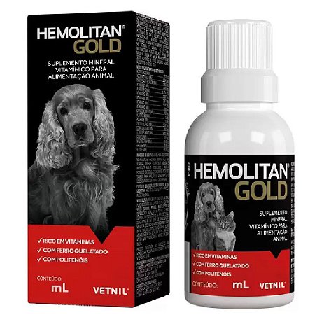 Suplemento Vitamínico Hemolitan Pet 60ml - Vetnil