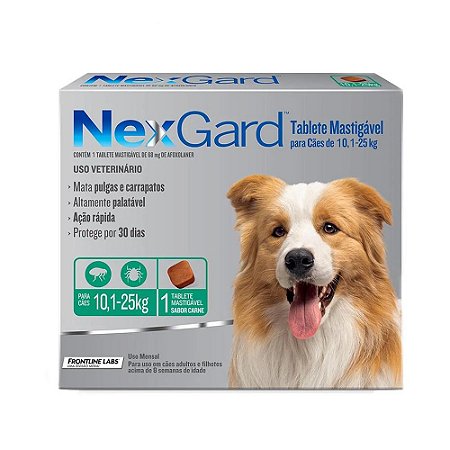 Nexgard Antipulgas E Carrapatos Cães 10,1 A 25kg 1 Tablete - Boehringer