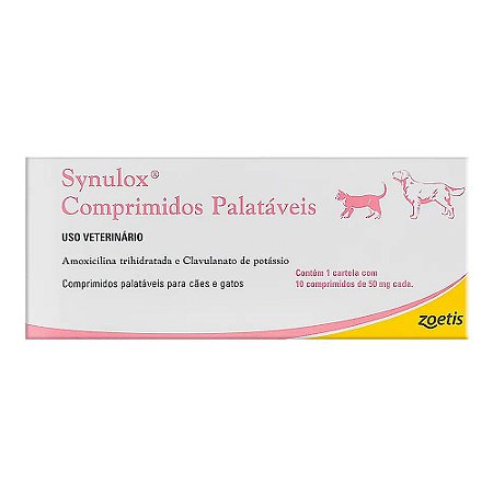 Antibiótico Synulox 50mg 10 Comprimidos - Zoetis