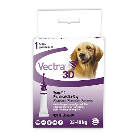 Antipulgas Vectra 3D Cães 25 A 40kg - Ceva