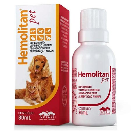 Suplemento Vitamínico Hemolitan Pet 30ml - Vetnil
