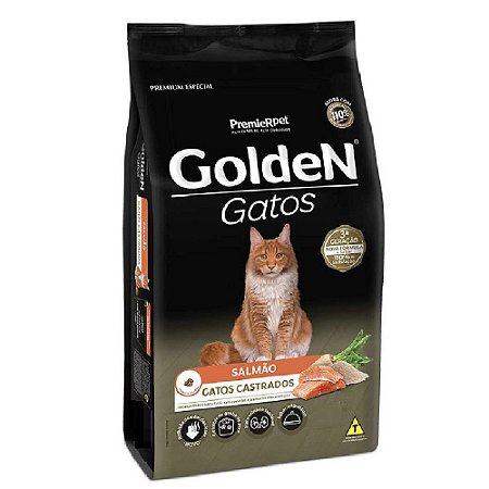 Ração Premium Especial Golden Gatos Castrados A partir de 6 Meses Sabor Salmão 1kg - PremierPet