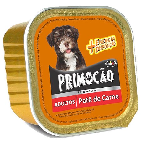 Ração Úmida Primocão Premium Patê Cães Adultos Sabor Carne 300g - Hercosul