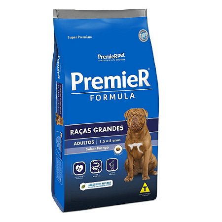 Ração Super Premium Premier Fómula Cães Adultos Raças Grandes Sabor Frango 15kg - PremierPet