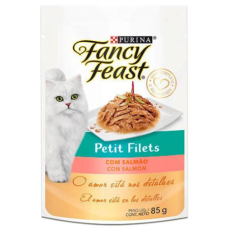 Ração Úmida Fancy Feast Sachê Gatos Adultos Petit Filets Sabor Salmão 85g - Purina