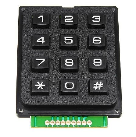 Teclado Matricial 4X3 Rígido 12 Teclas Para Arduino