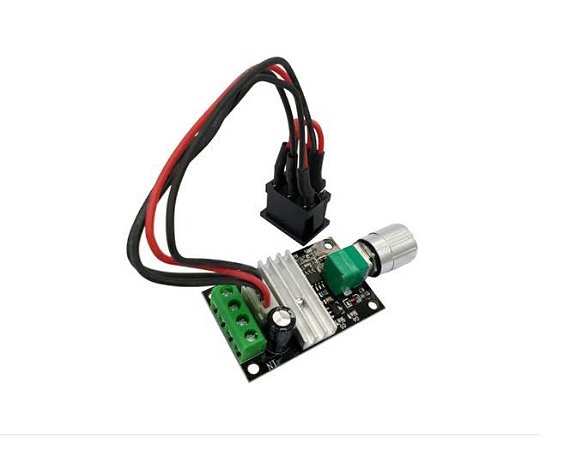 CONTROLADOR DE VELOCIDADE PWM 6 a 28v 3Aa COM CHAVE DE ROTAÇÃO DO MOTOR